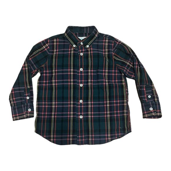J.Crew Crewcuts Green Plaid Button‑Down Shirt Toddler Classic Preppy Boys 2 - Picture 1 of 6